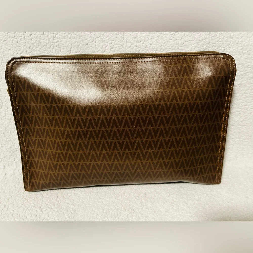 Mario Valentino Monogram Brown Clutch - Picture 7 of 11